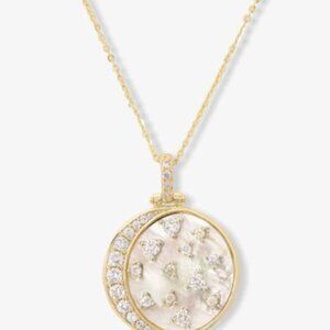 Melinda Maria Sweet Dreams Medallion Gold White Necklace NEW